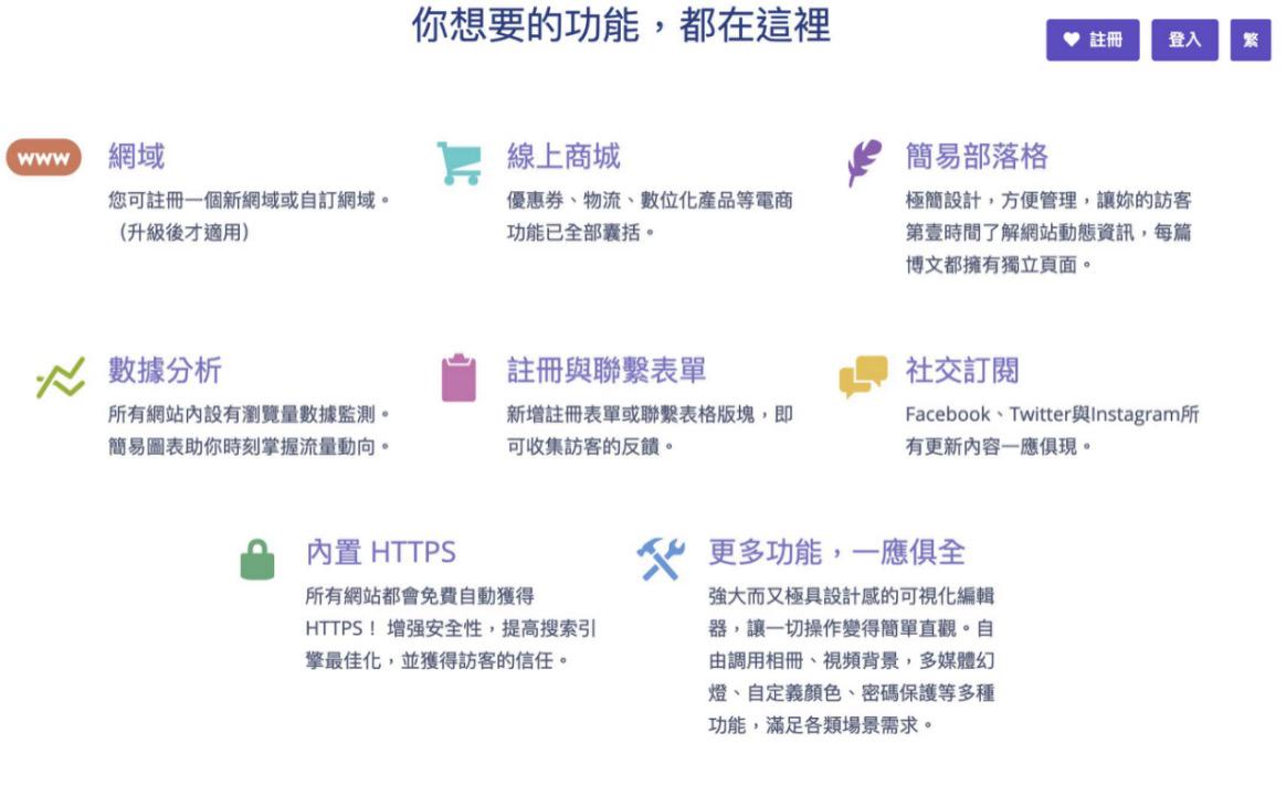 圖片取自Strikingly產品 圖片取自Strikingly產品